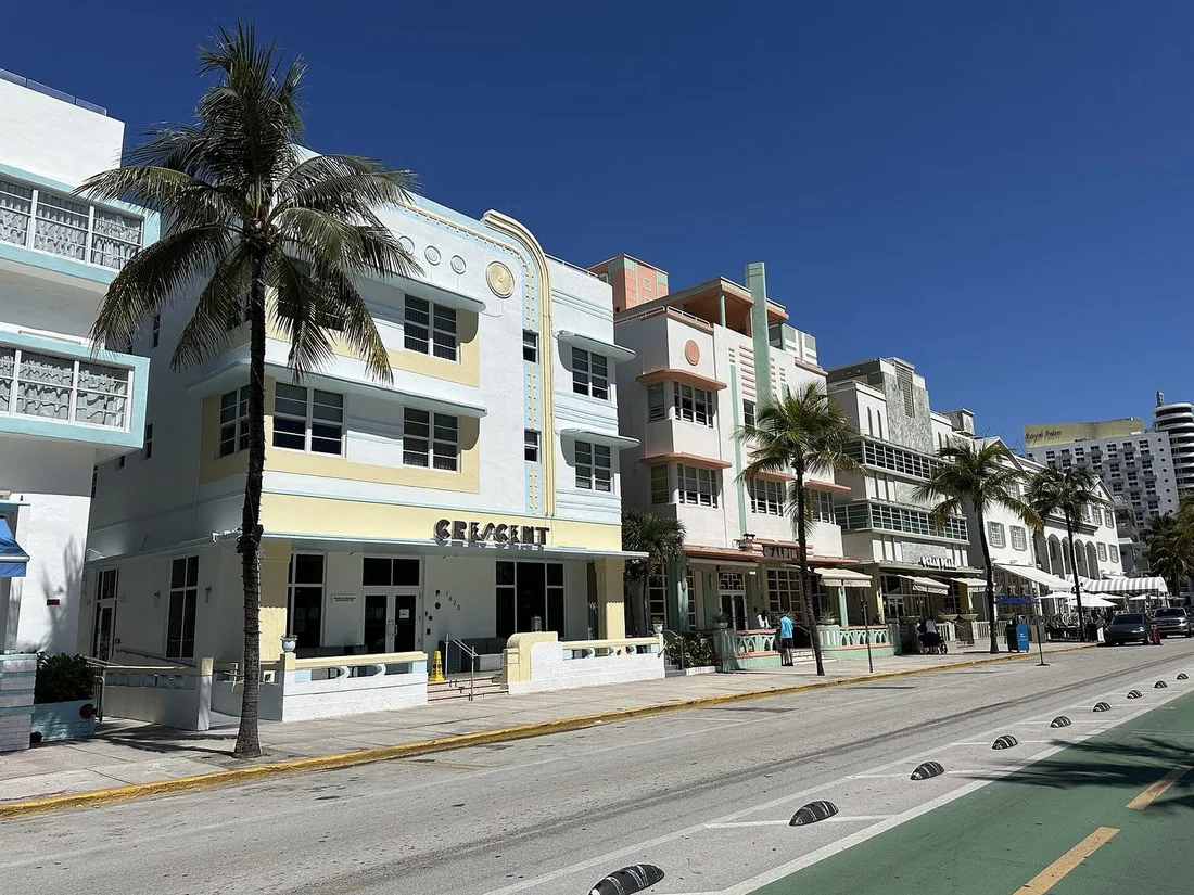 Edificios art deco en Ocean Drive, Miami Beach